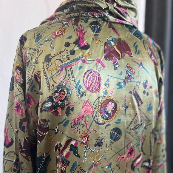 Vintage "CRISCA" circus silk long sleeves shirt / Size 42 - Picture 7 of 10